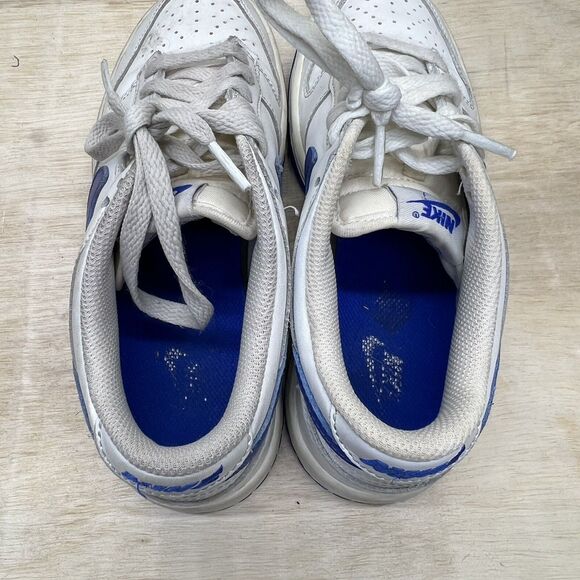 USED sz 4.5Y YOUTH Nike Dunk Low GS Summit White/Hyper Royal Blue DH9765-105 - Picture 6 of 8